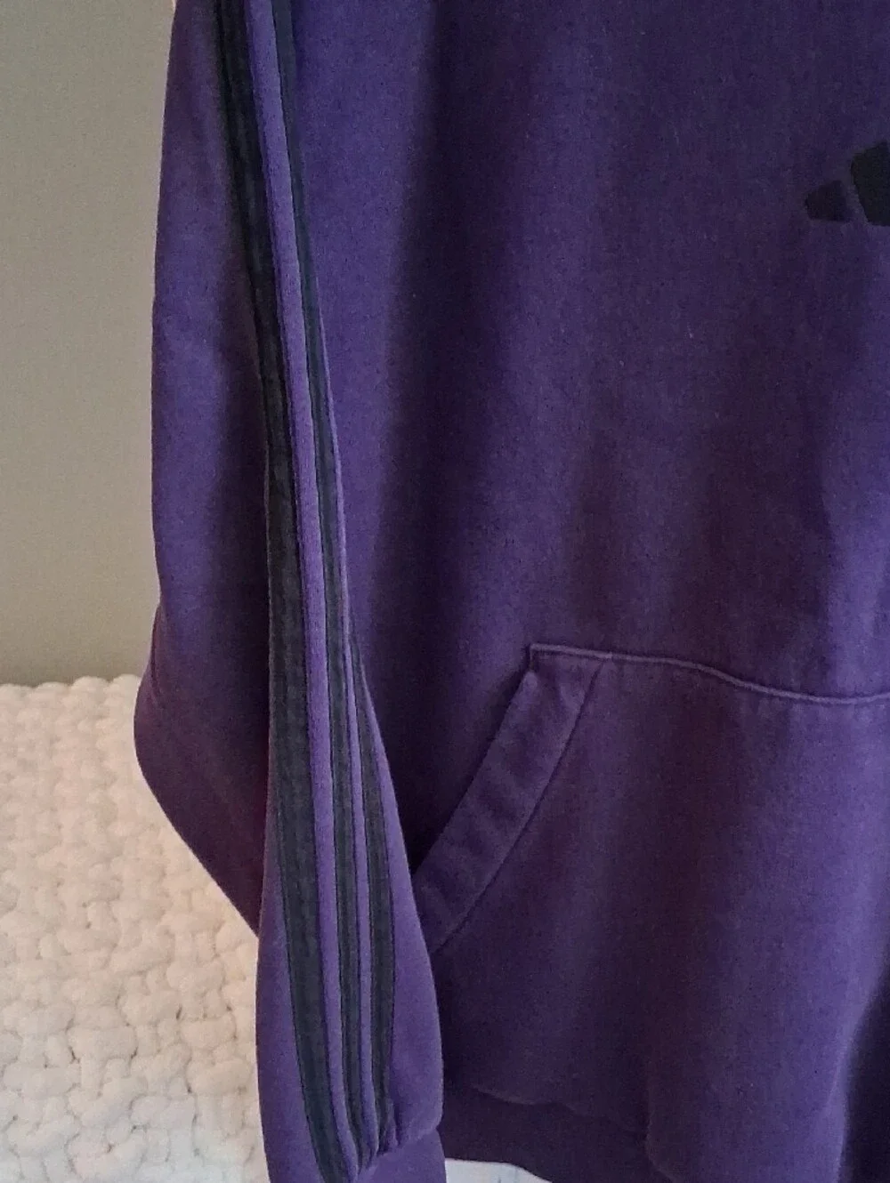 adidas Men's Dark Purple Pullover Hoodie